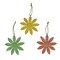 9 Inch Red Yellow Green Metal Flower Wall Hanging Sculpture Home Decor Set of 3